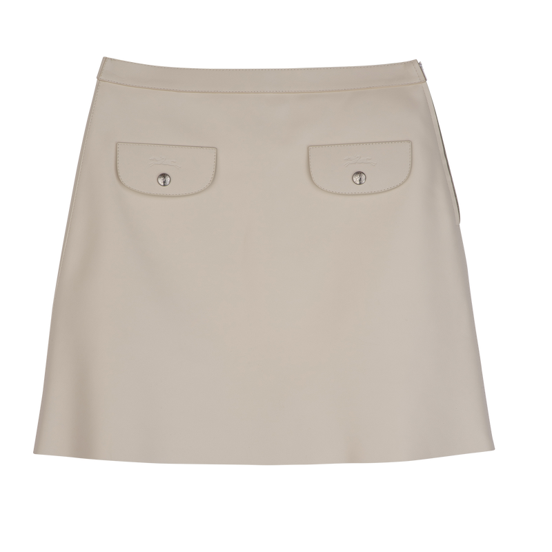 Jupe , Cuir - Ecru  - Vue 1 de 4