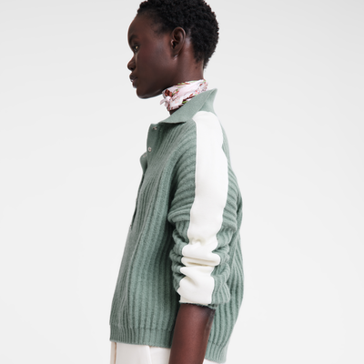 null Jersey con cuello tipo polo, Verdeceladón
