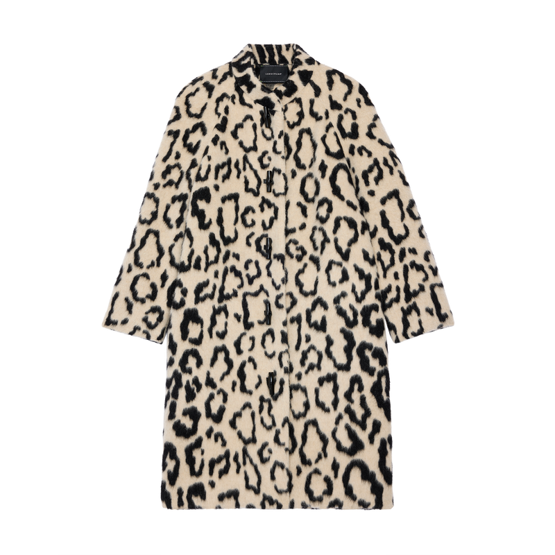 Abrigo , Jacquard de alpaca - Beige/Negro  - Vista 1 de 3