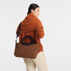 Le Pliage Energy L Handbag , Chocolate - Recycled canvas