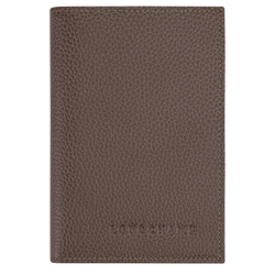 Le Foulonn&eacute; Passport cover , Taupe - Leather