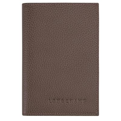 Le Foulonn&eacute; Passport cover , Taupe - Leather