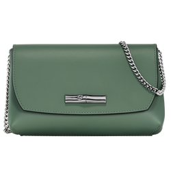 Le Roseau Clutch , Sage - Leather