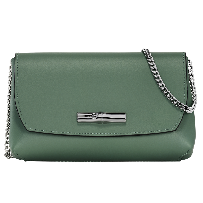 Roseau Clutch , Sage - Leather  - View 1 of  4