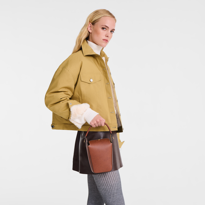 Sac pop corn XS &Eacute;pure , Cuir - Brun