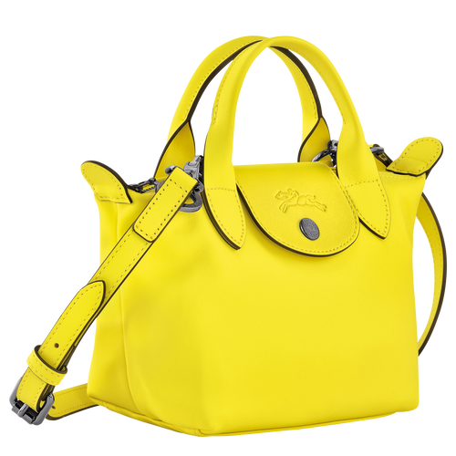 Longchamp BLE PLIAGE XTRA Pouch - Yellow Leather (Lemon) NEW with Tags