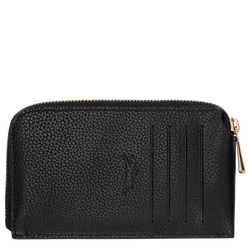 Le Foulonn&eacute; Card holder , Black - Leather