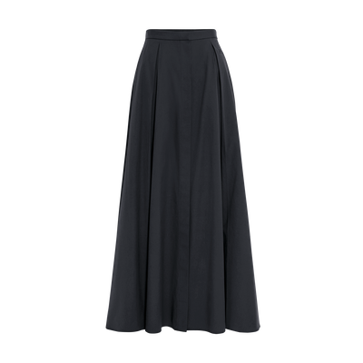Midi skirt , Black - Popelin