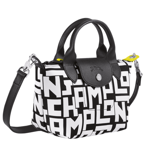 Le Pliage LGP Top handle bag XS, Black/White