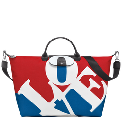 Sac de voyage Longchamp x Robert Indiana , Toile - Blanc