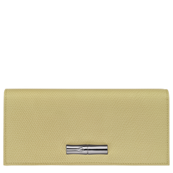 Carteira continental comprida Le Roseau , Pele - Pistache