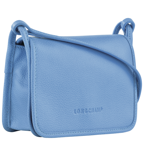 Le Foulonné Wallet on chain , Cloud Blue - Leather - View 3 of  4