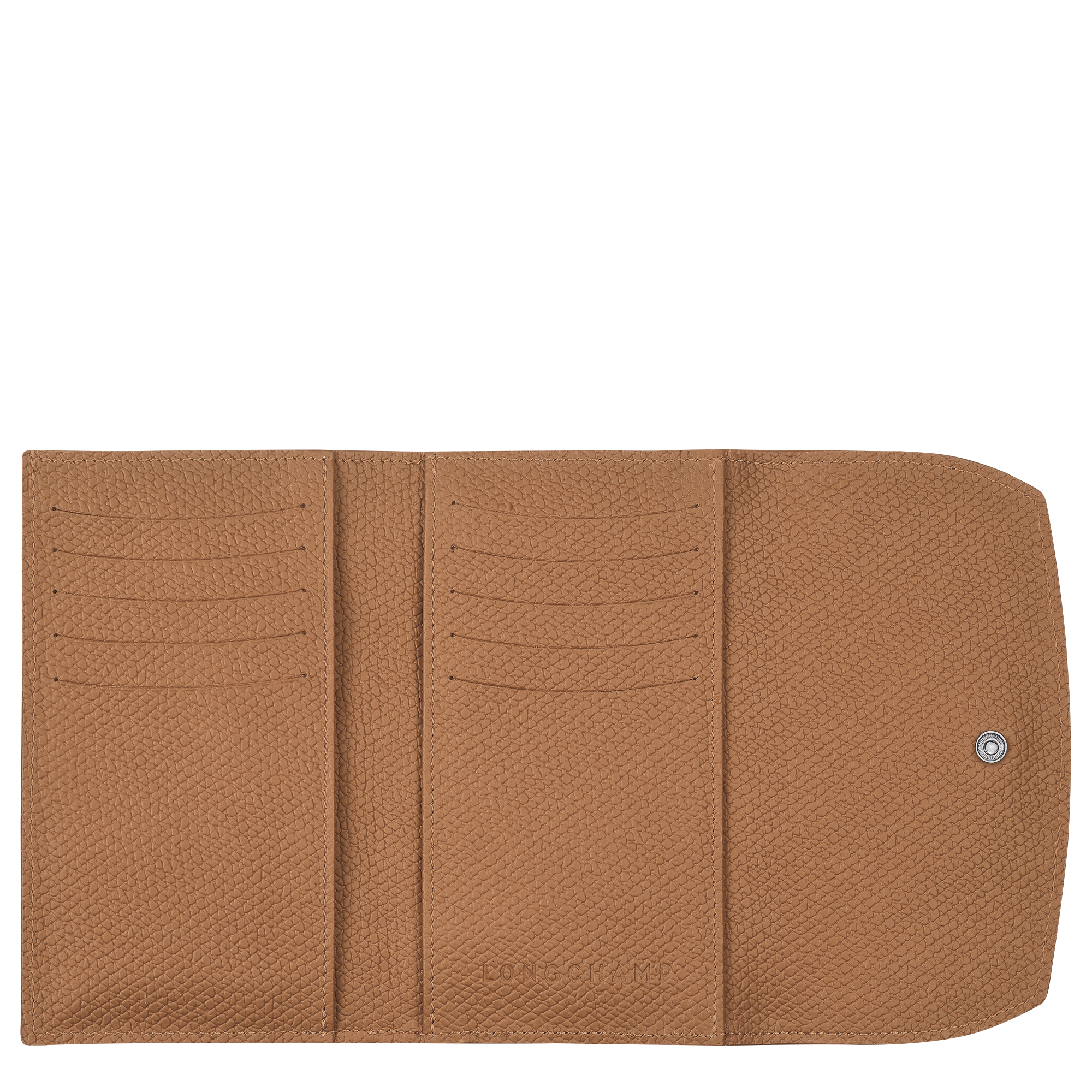 Longchamp Roseau Zipped Compact Wallet in Natural