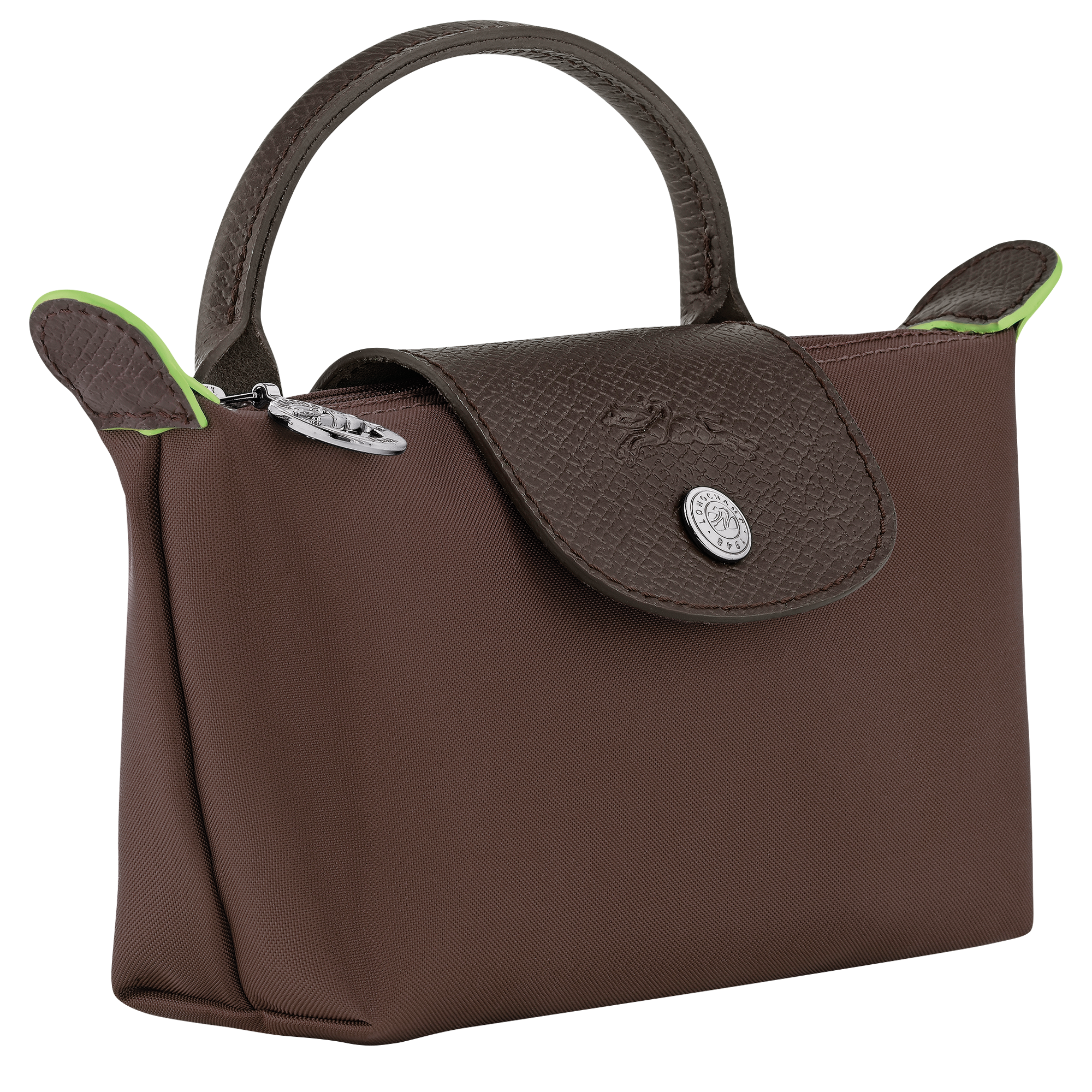 Le Pliage Green Pouch with handle, Mocha