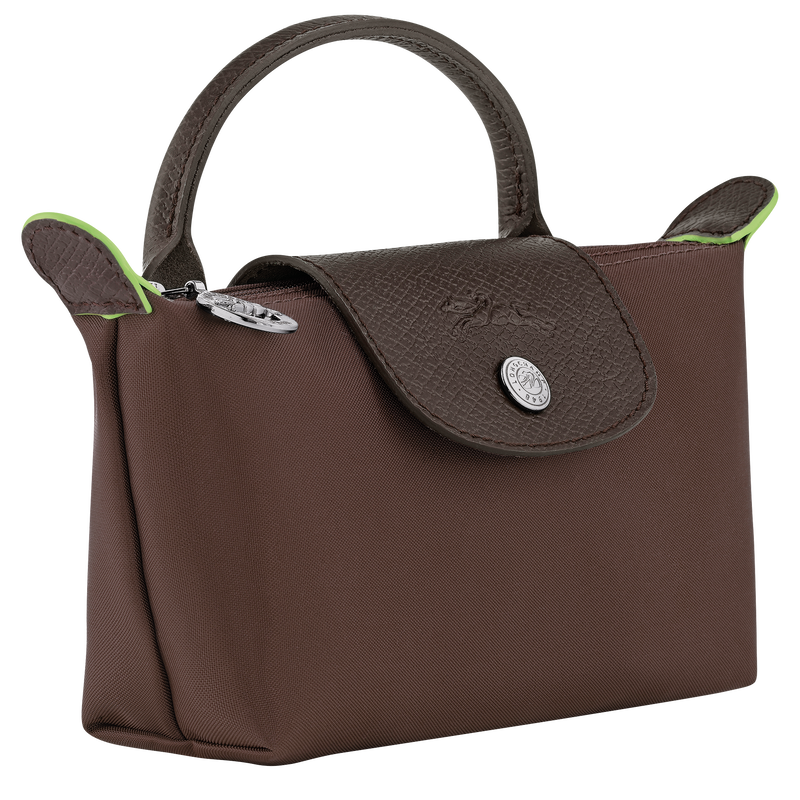 Le Pliage Green Pouch with handle , Mocha - Recycled canvas  - View 3 of  6