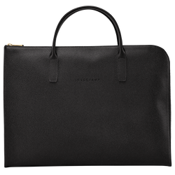 Le Foulonné S Briefcase , Black - Leather