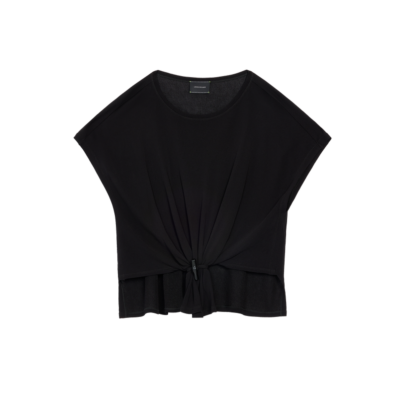 Top , Jersey de crep&eacute; - Negro  - Vista 1 de 3