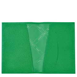 Le Foulonné Passport cover , Lawn - Leather