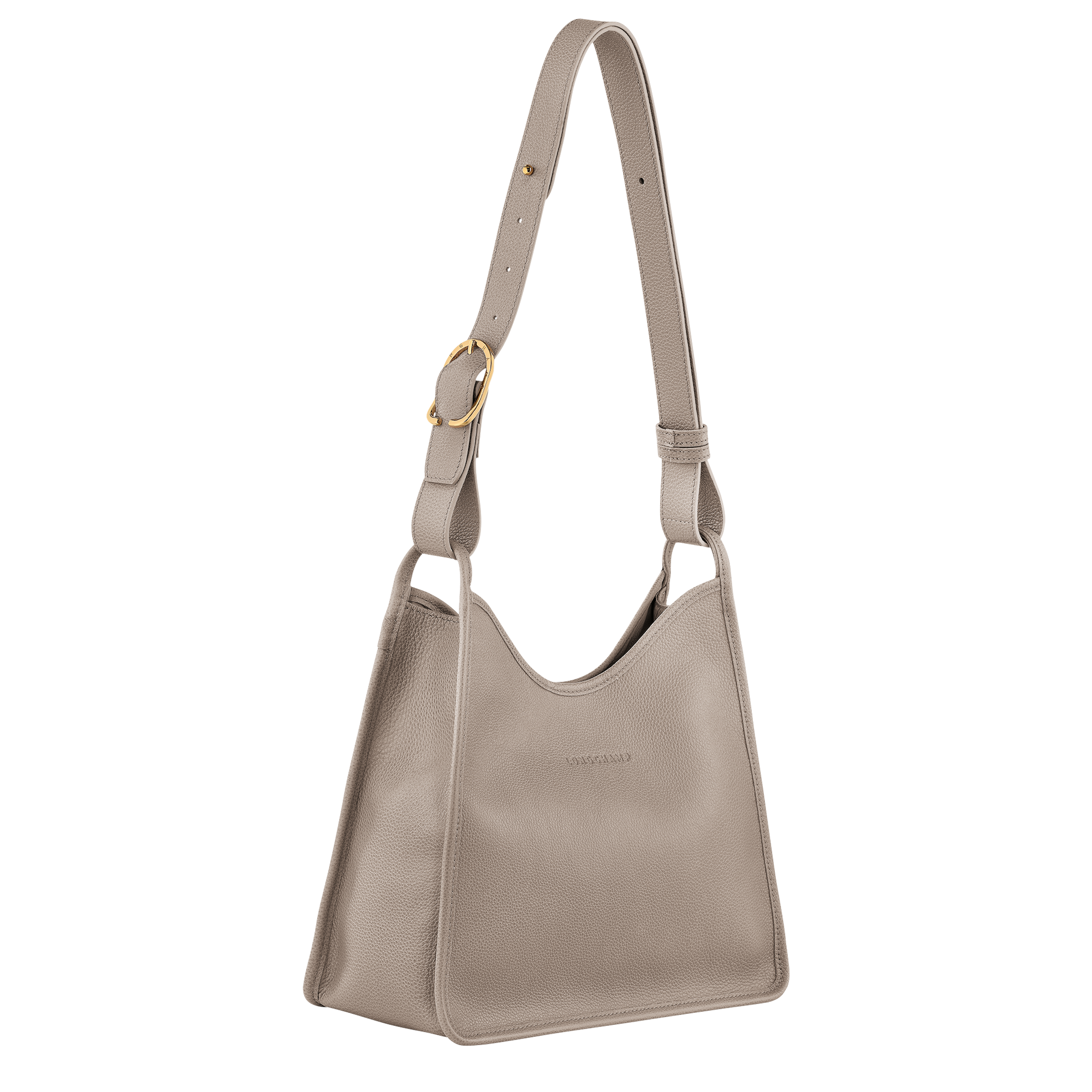 Le Foulonné M Hobo bag Turtledove - Leather | Longchamp US