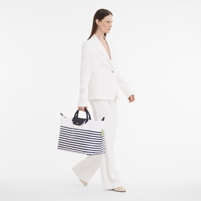 Reisetasche S Le Pliage Collection , Canvas - Marine/Weiss  - Ansicht 2 von 5