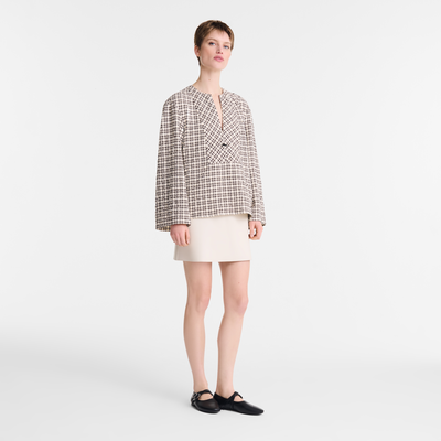Blouse , Ecru - Jacquard cotton
