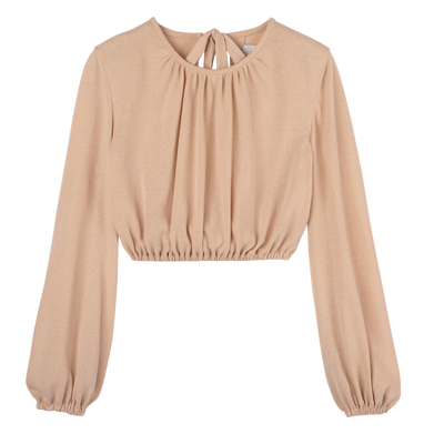 Top , Cr&ecirc;pe-Jersey - Creme