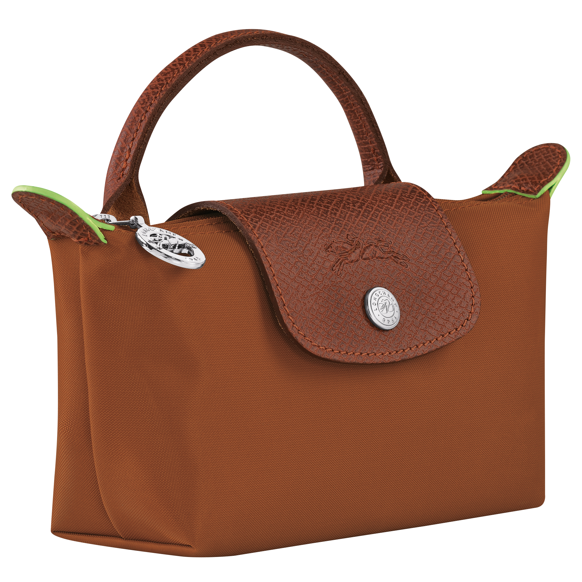 Le Pliage Green Pouch with handle Cognac - Recycled canvas (34175919504)
