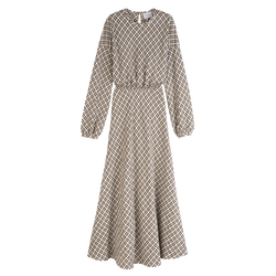 Dress , Ecru - Jacquard cotton