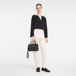 Le Roseau S Handbag , Black - Leather