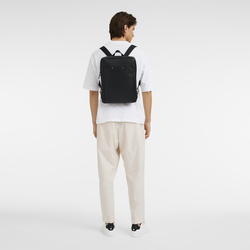 Longchamp sur Seine Backpack , Black - Leather