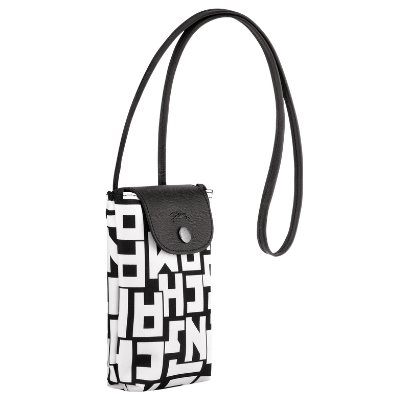 Le Pliage LGP 裝飾皮革滾邊的手機殼 , 黑/白色 - 帆布  - 查看 3 4