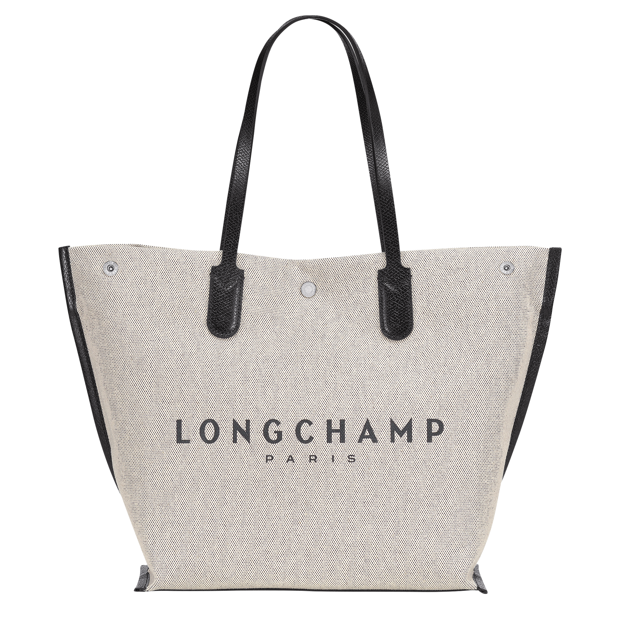 Longchamp Small Roseau Leather Tote Bag - Black