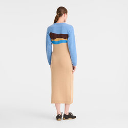 Vestido , Malha - Bege