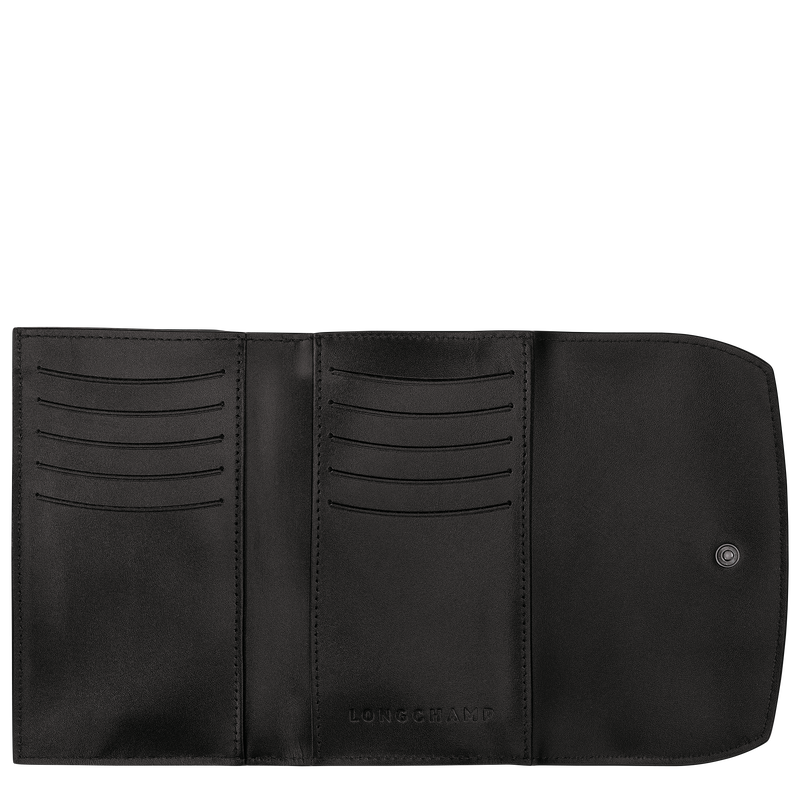 Brieftasche im Kompaktformat Le Roseau , Leder - Schwarz  - Ansicht 2 von 2