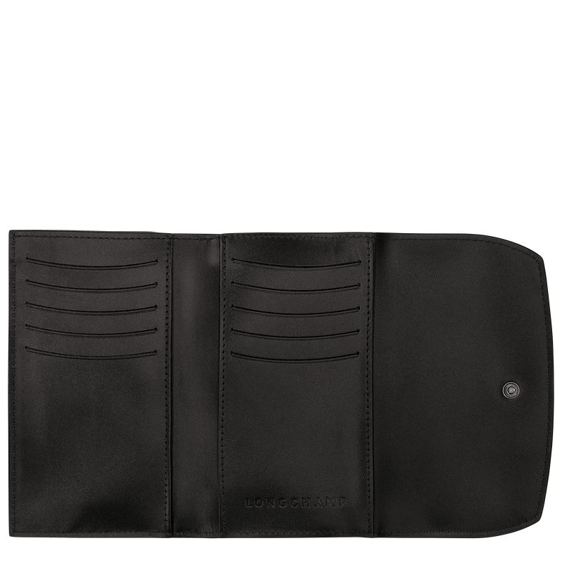 Le Roseau Wallet Black Leather Longchamp US