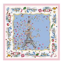 Tour Enchant&eacute;e Silk scarf 50 , Azure - Silk