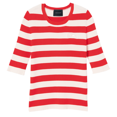 Knitted t-shirt, Orange/Pale Pink
