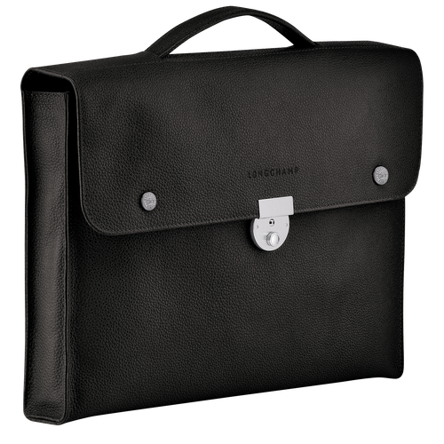 Le Foulonné S Briefcase , Black - Leather - View 3 of  5