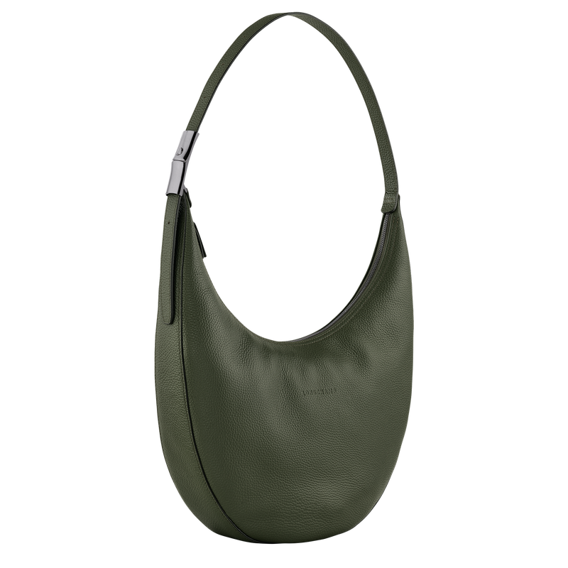 Khaki store leather handbag