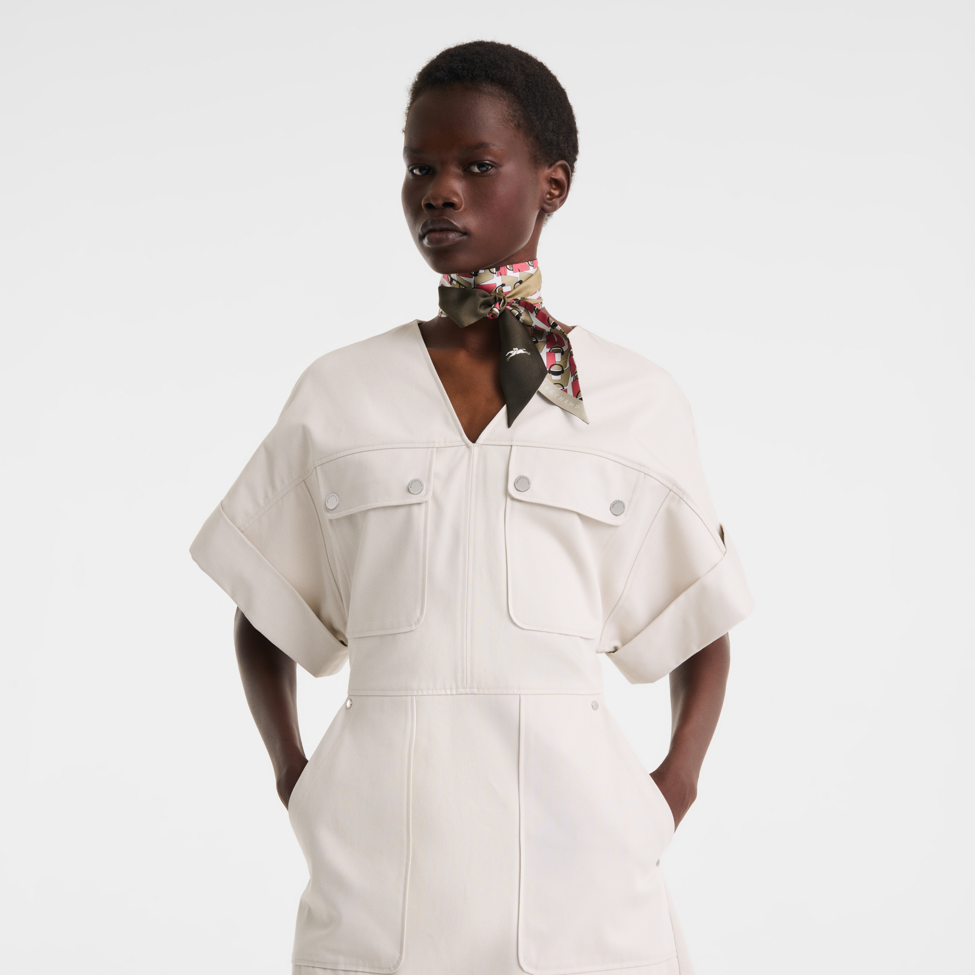 null Short dress, Ivory