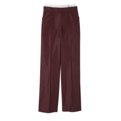 Straight pants with patch , Burgundy - Technical taffeta