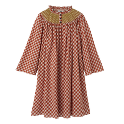 Dress , Bark - Vichy jacquard
