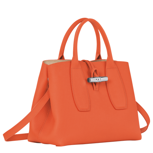 Le Roseau M Handbag , Orange - Leather - View 3 of  6