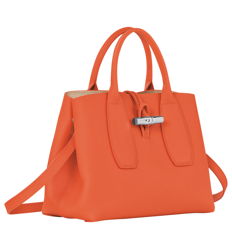 Roseau M Handbag , Orange - Leather  - View 3 of  6