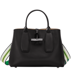 Le Roseau M Handbag , Black - Leather