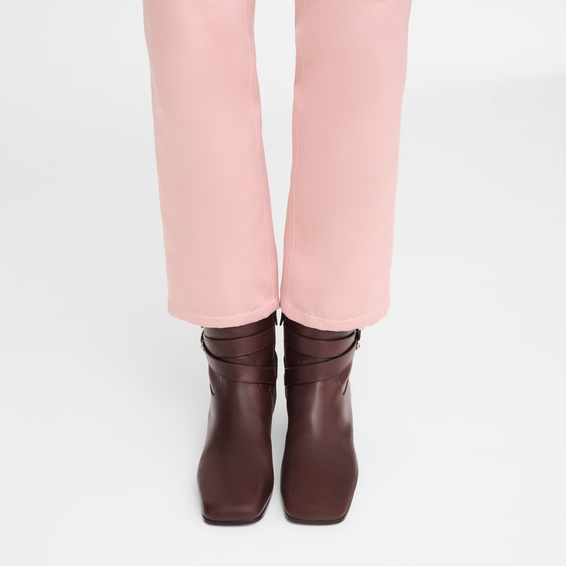 La Cavali&egrave;re Heeled booties , Mocha - Leather  - View 2 of  4