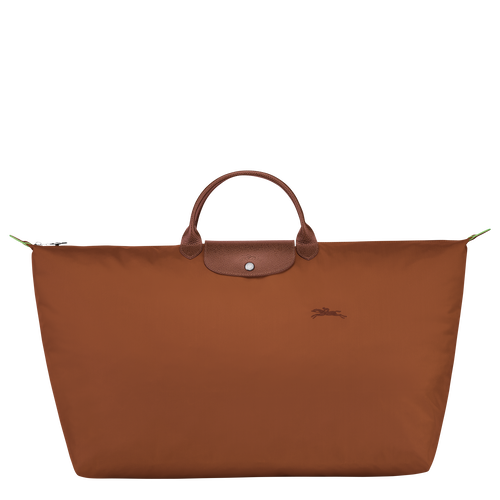 Borsa da viaggio M Le Pliage Green , Tela riciclata - Cognac - View 1 of  6