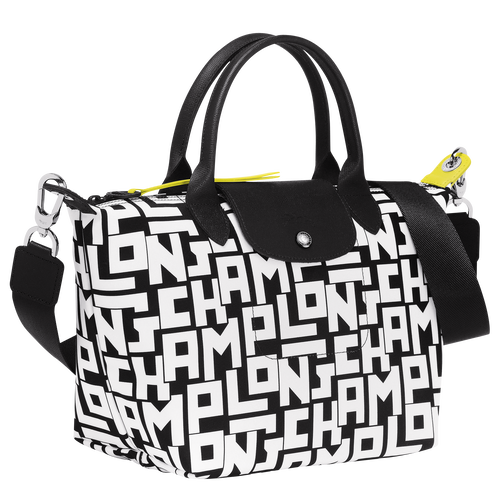 Le Pliage LGP 手提包 S , 黑/白色 - 帆布 - 查看 3 4
