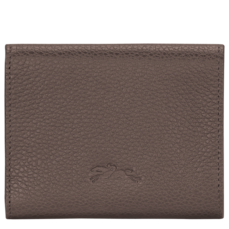 Le Foulonn&eacute; Compact wallet , Taupe - Leather  - View 2 of  3