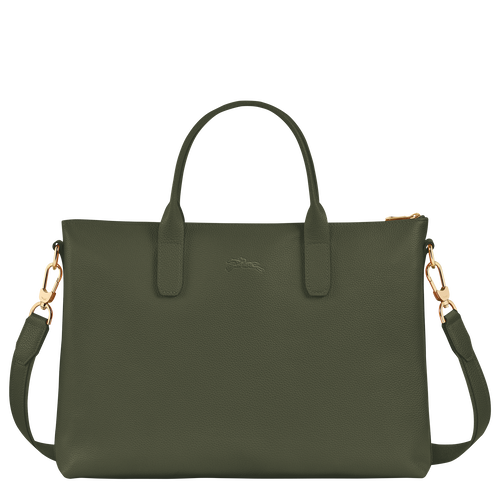 Le Foulonné S Briefcase , Khaki - Leather - View 4 of 4